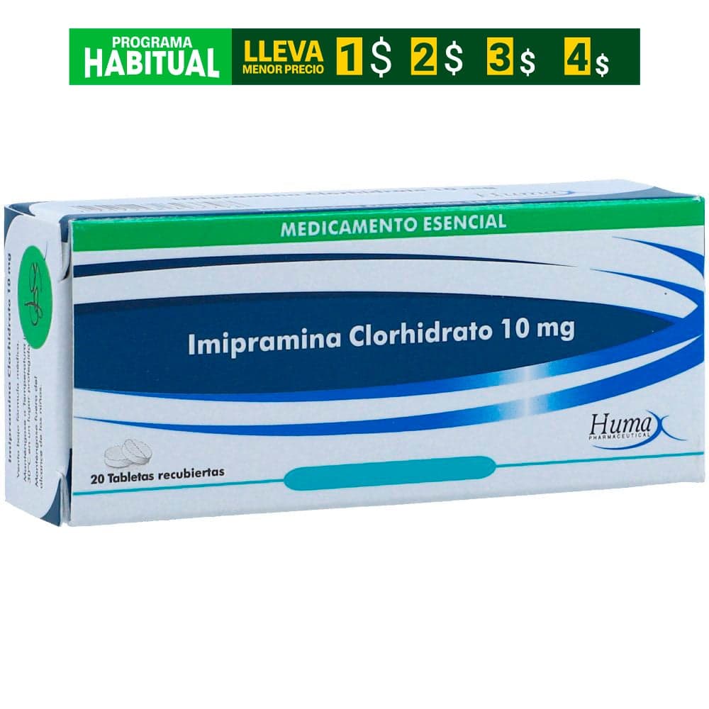 Imipramina Humax 10Mg Caja X 20 Tabletas Recubiertas