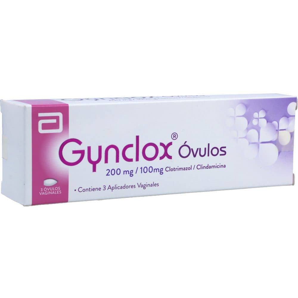 Gynclox Óvulos 200Mg+100Mg Caja X 3 Tabletas Vaginal