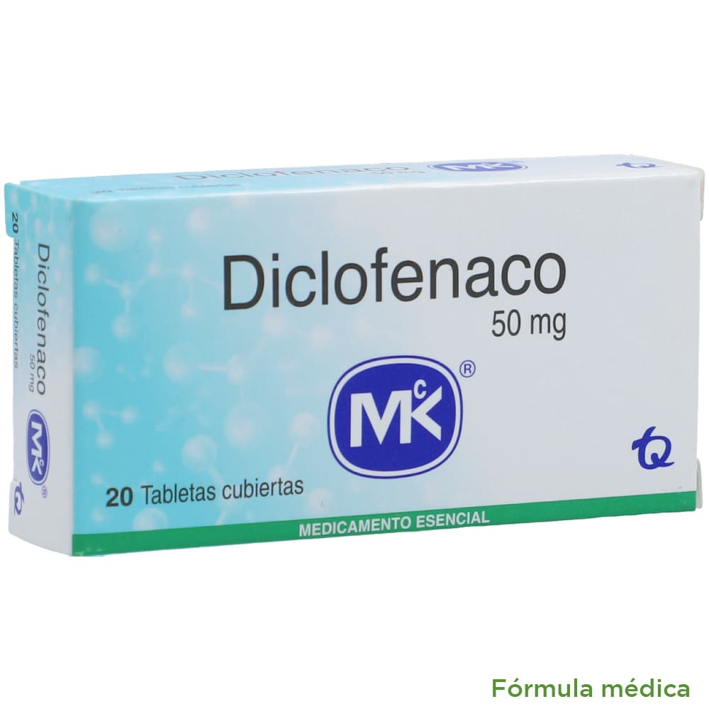 Diclofenaco 50Mg Tableta Recubierta Caja X 20 Tabletas Mk