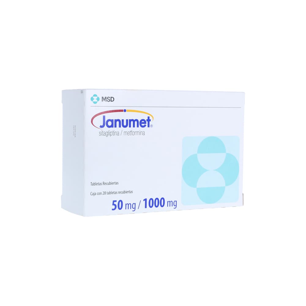 Janumet Tabletas Recubiertas 50Mg+1000Mg Caja X 28