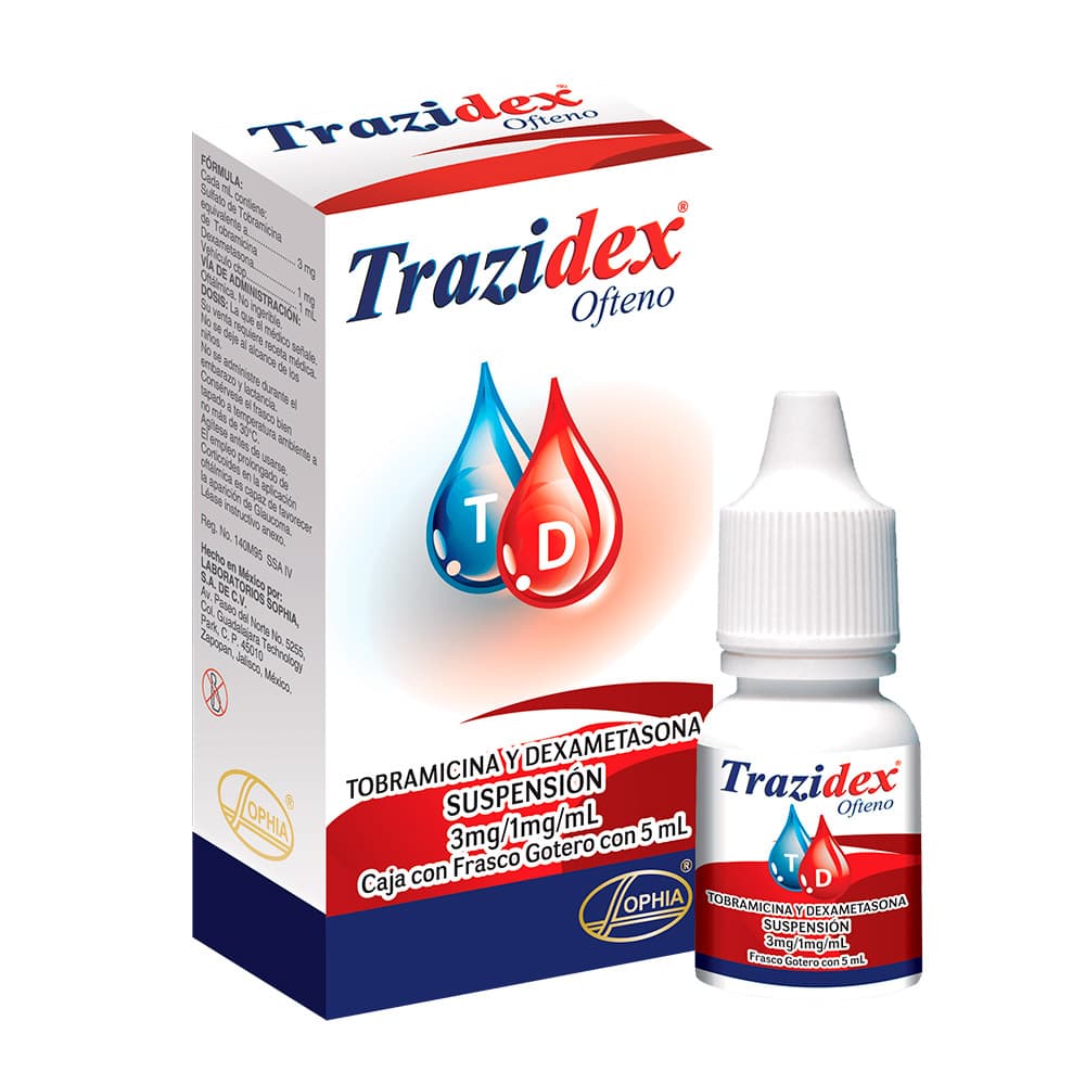 Trazidex Ofteno Suspensión Oftalmológica 0.3%+0.1% Frasco X 5Ml