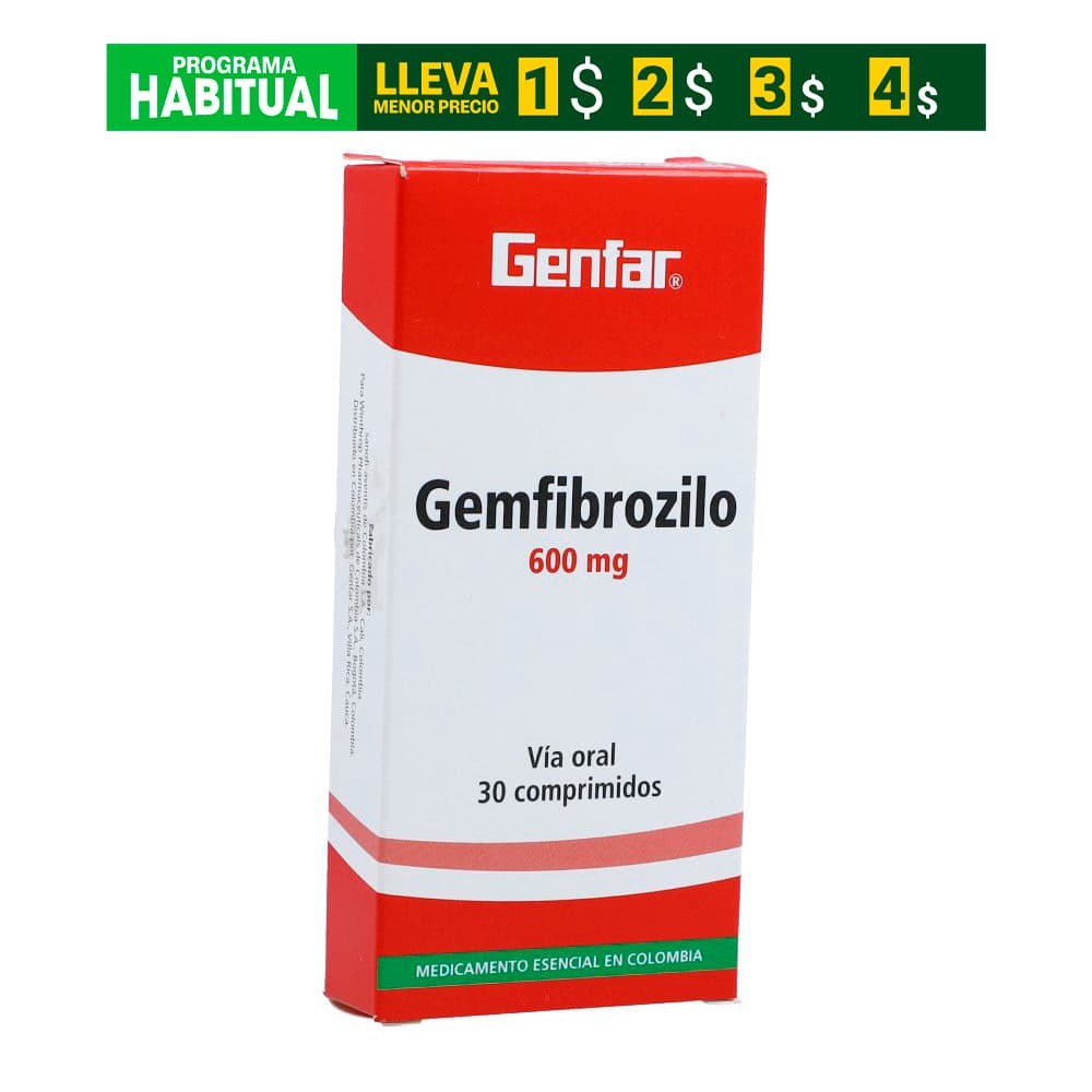 Gemfibrozilo Tabletas 600Mg Caja X 30