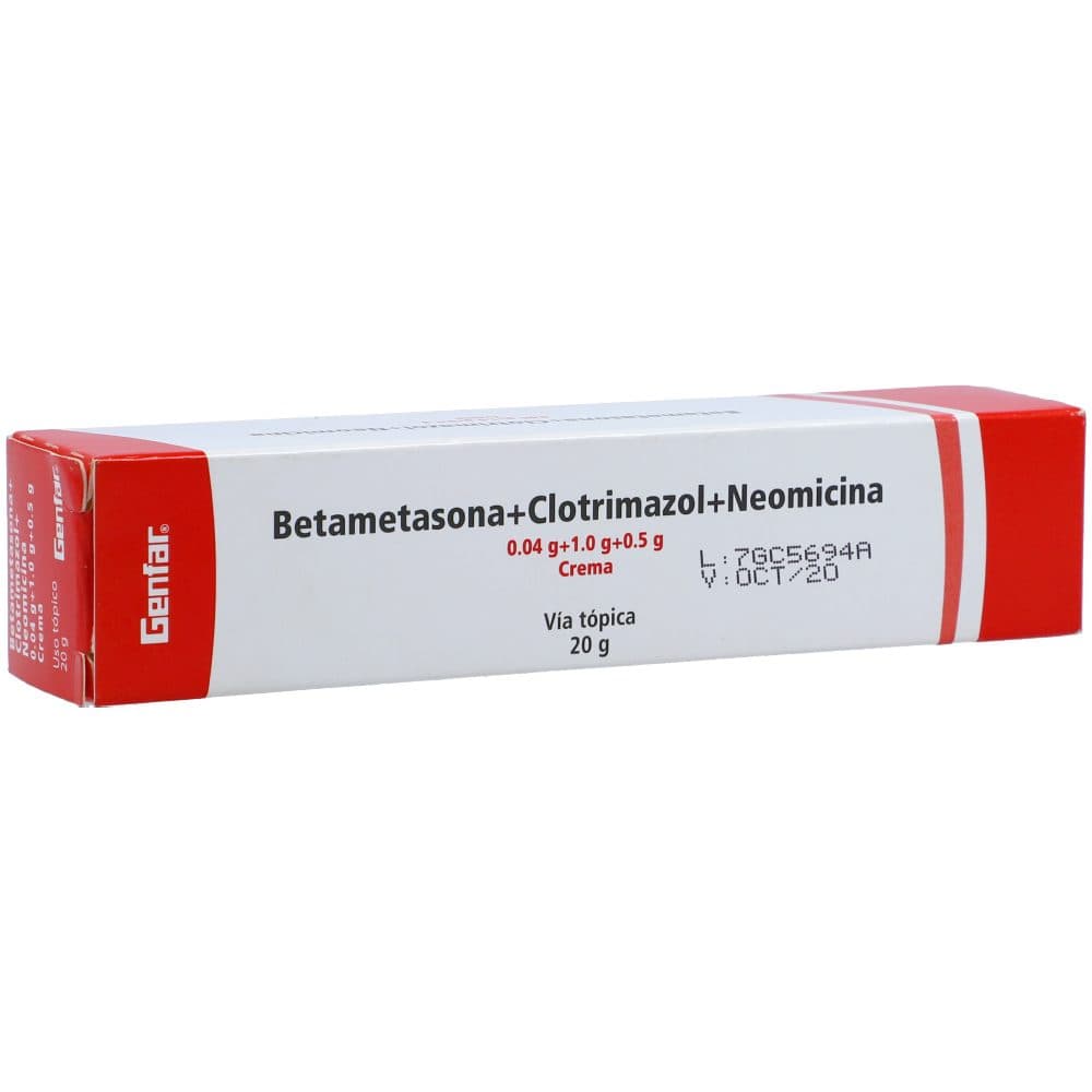 Betametasona+Clotrimazol+Neomicina Crema 0.04%+1.0%+0.5%Gr Tubo X 20 Gr