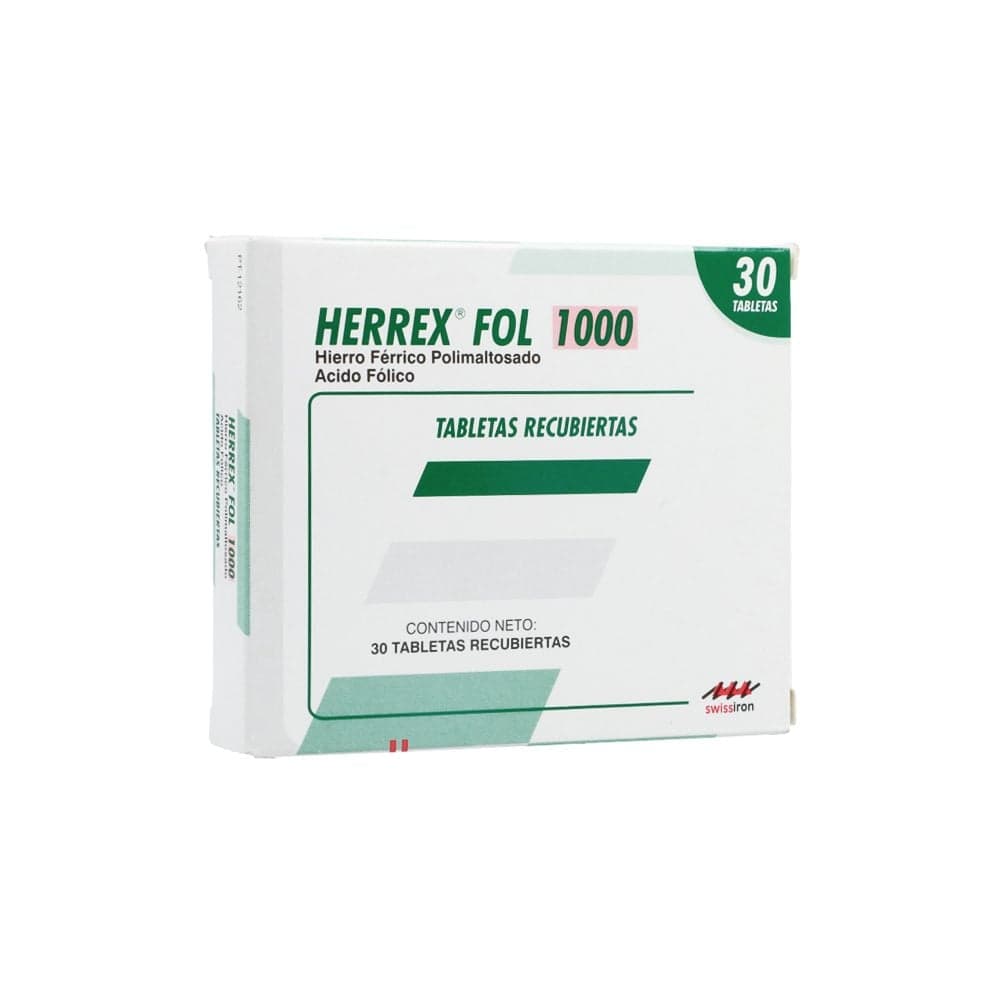 Herrex Fol 100Mg+1000Mcg Caja X 30 Tabletas