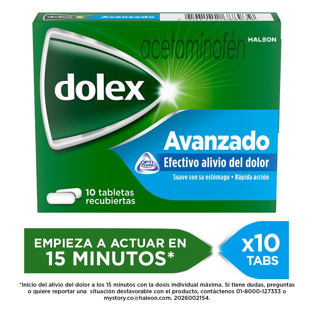 Dolex Avanzado 500 mg en 10 Tabletas Recubiertas