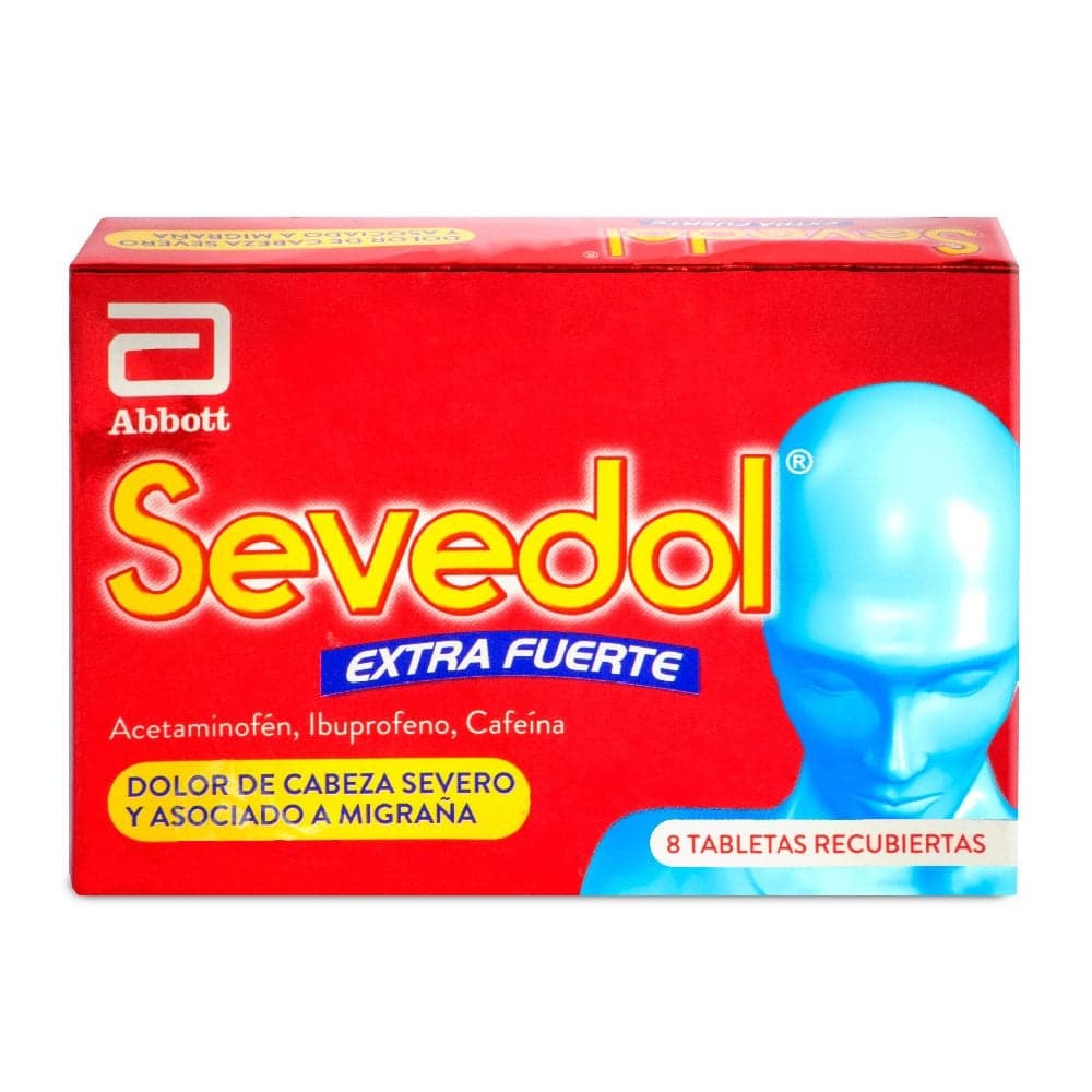 Sevedol Extra Fuerte (250+65+400) mg 8 Tabletas Recubiertas