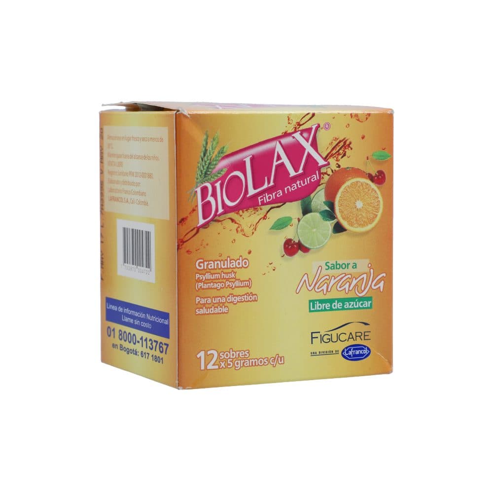 Psyllium Husk Granulado Biolax Fibra Natural Sobre Individual