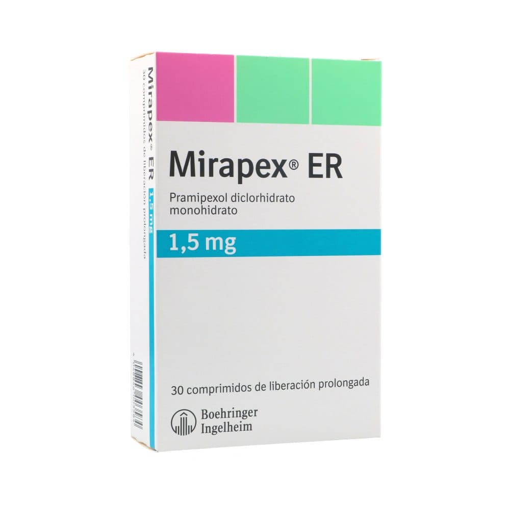 Mirapex Er Tabletas Liberación Prolongada 1.5Mg Caja X 30