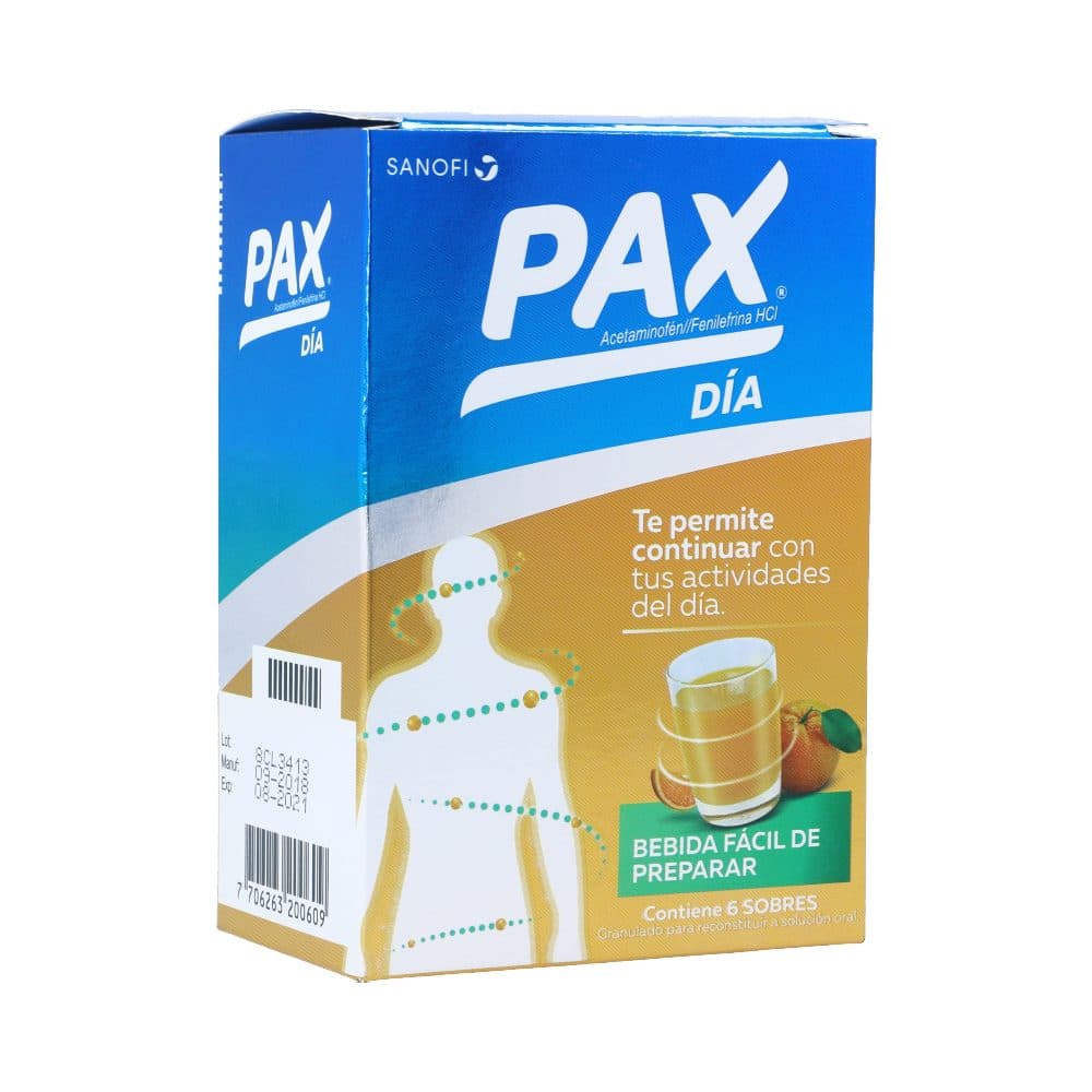 Pax® Día Sobres Granulos (500+10)Mg Caja X 6