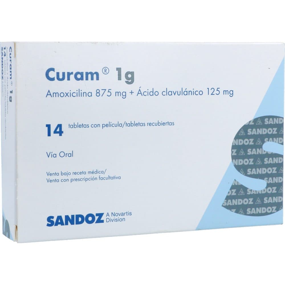 Curam 1Gr (875Mg+125Mg) Caja X 14 Tabletas Recubiertas