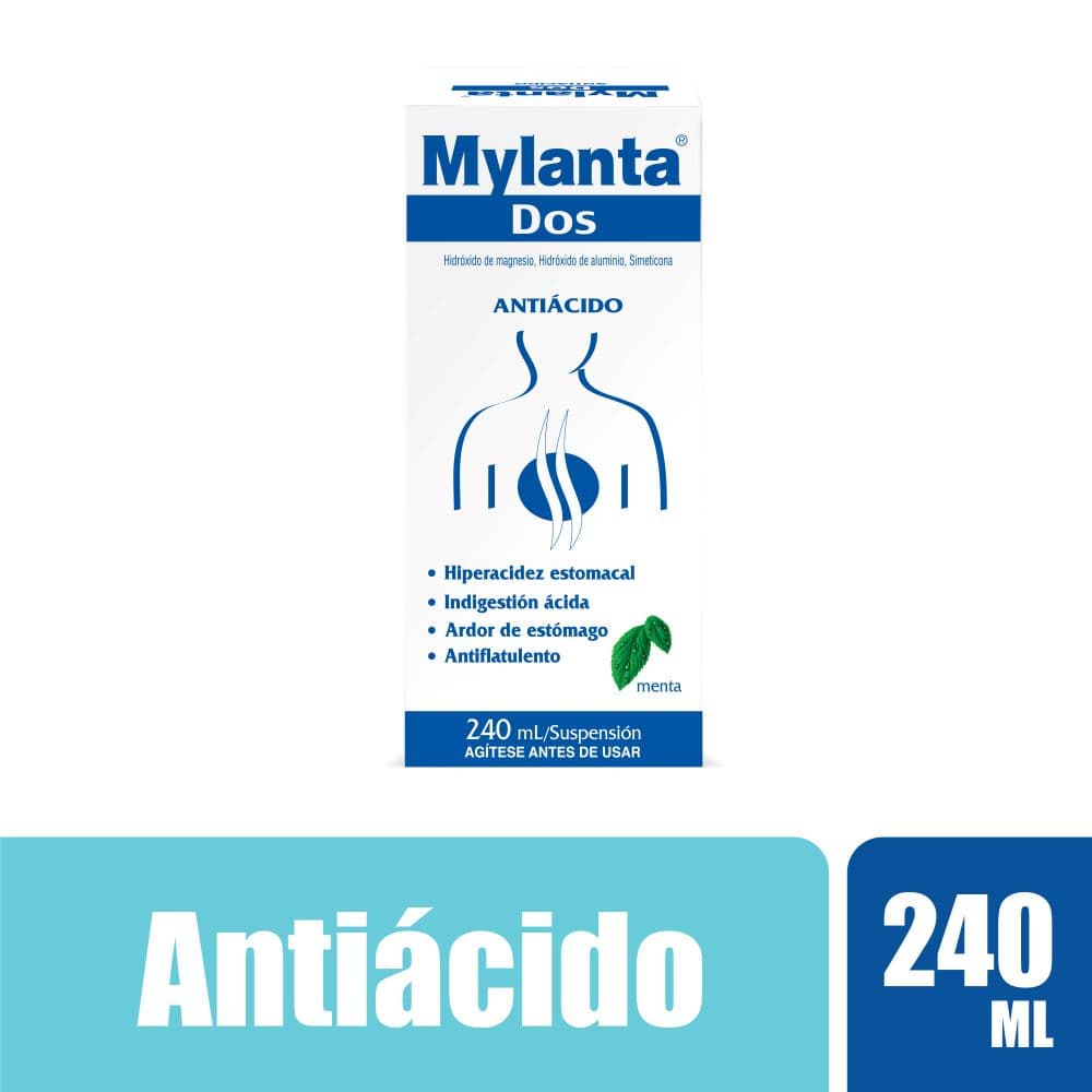 Mylanta Sabor A Menta Dos X 1 Frasco X 240Ml