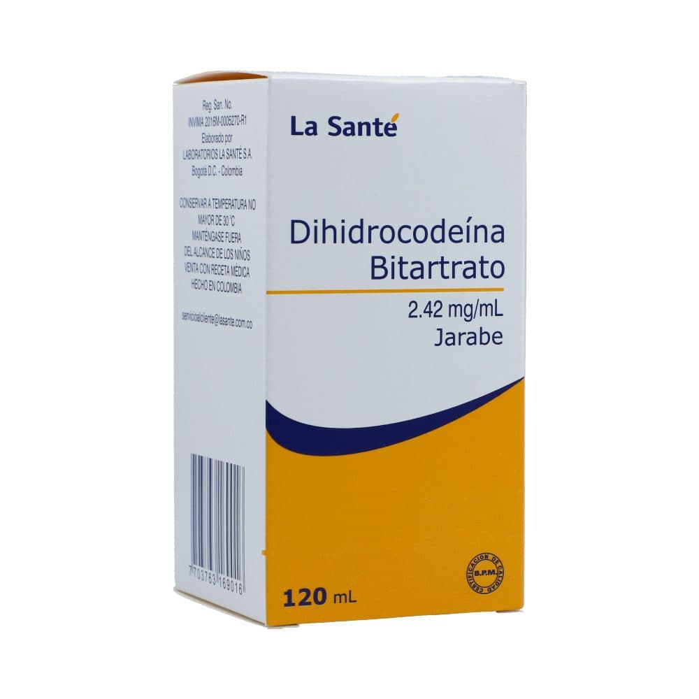Dihidrocodeína Bitartrato Jarabe 2.42Mg/Ml Frasco X 120 Ml