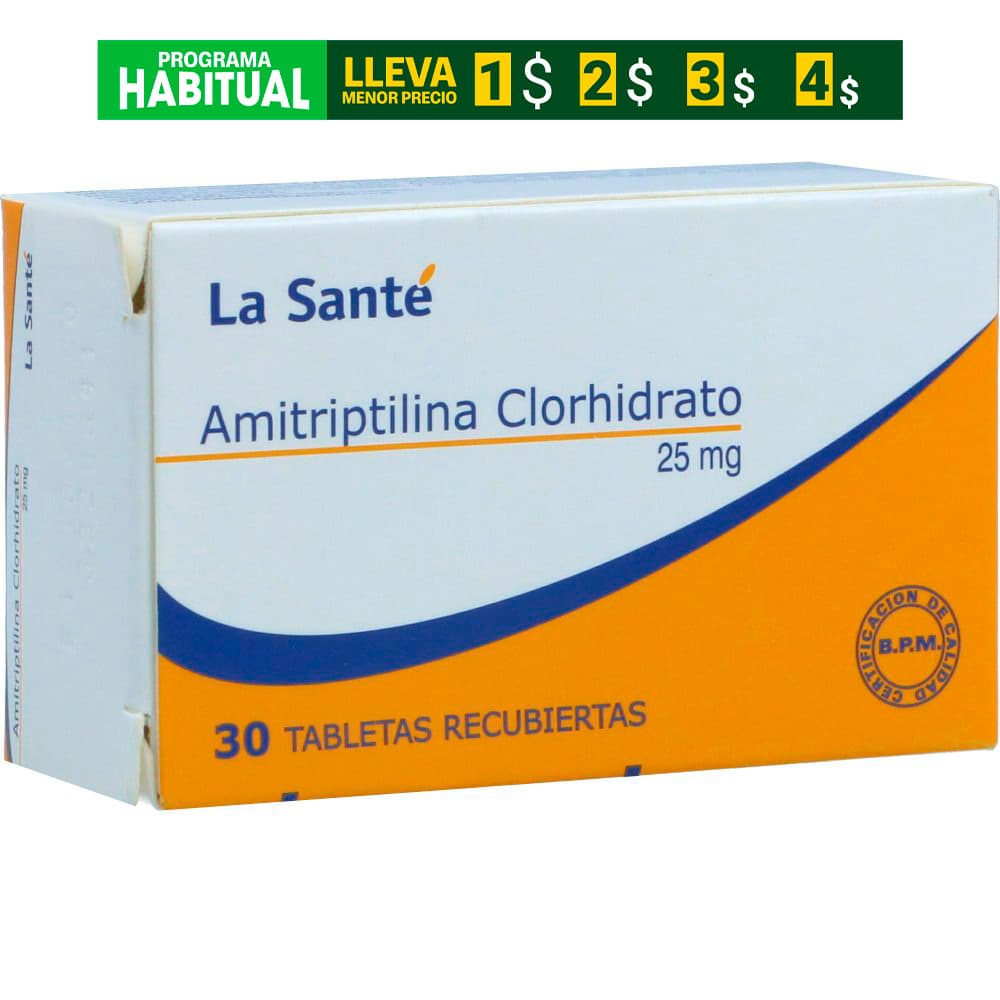 Amitriptilina Clorhidrato La Santé 25Mg Caja X 30 Tabletas Recubiertas