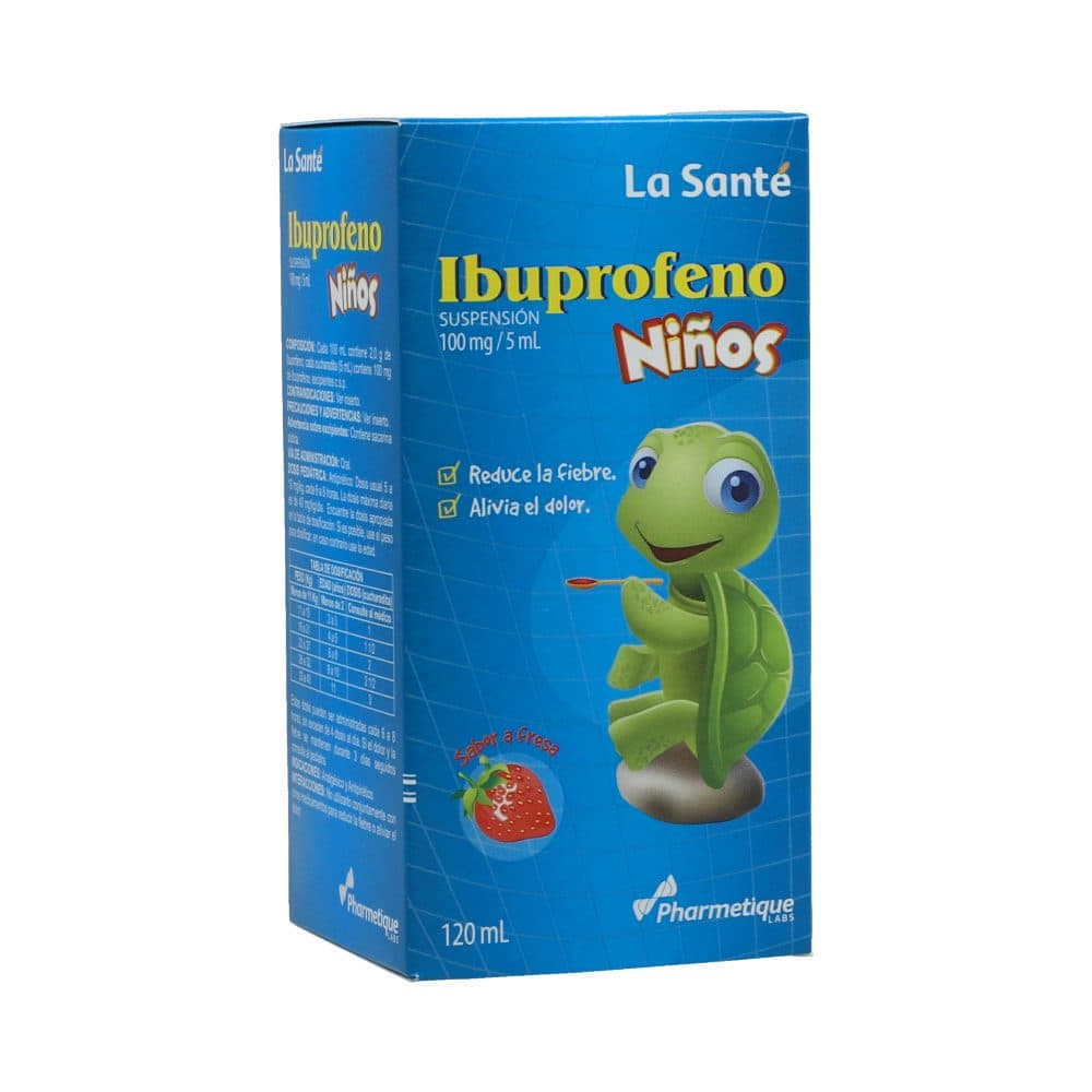 Ibuprofeno Niños Suspensión Oral Sabor A Fresa 100Mg/5Ml (2%) Frasco X 120Ml