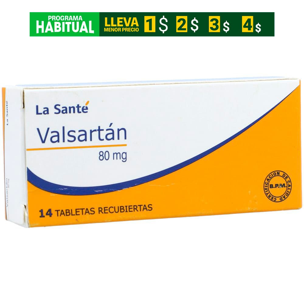 Valsartán Tabletas Recubiertas 80Mg Caja X 14
