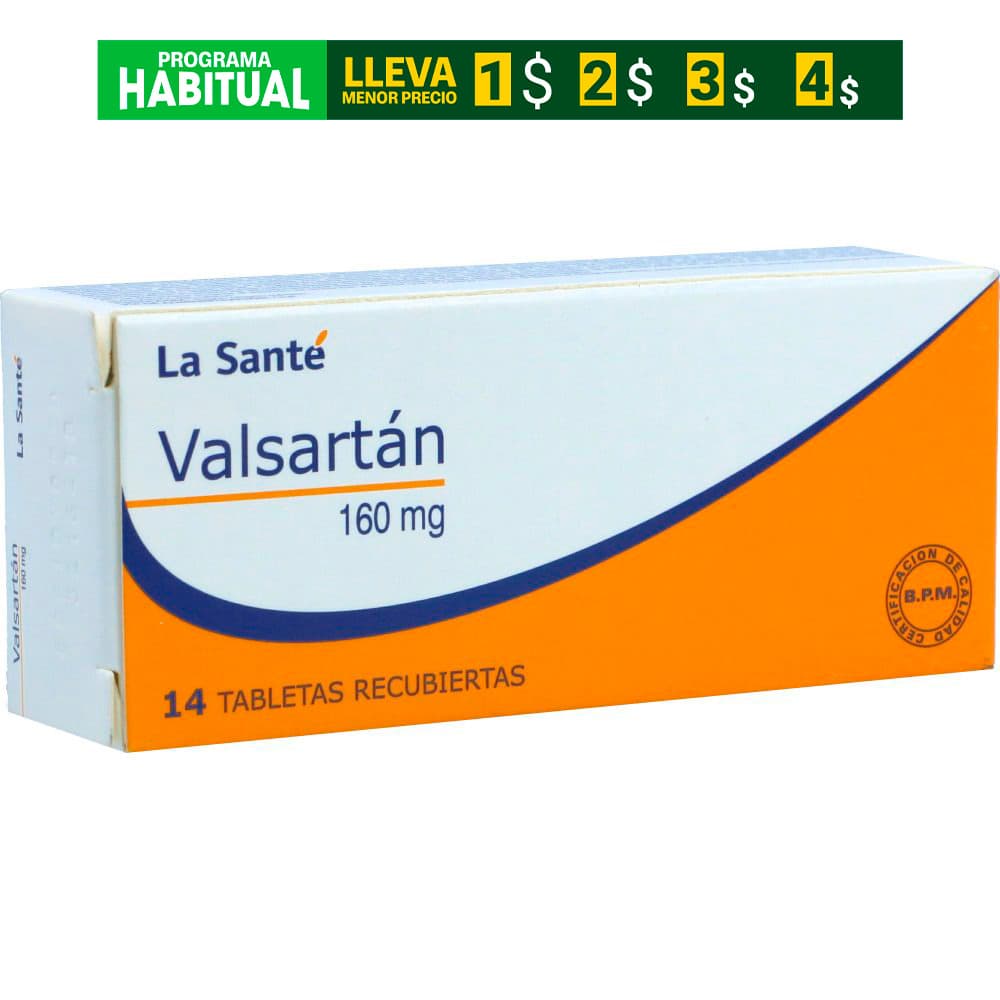Valsartan Tabletas Recubiertas 160Mg Caja X 14