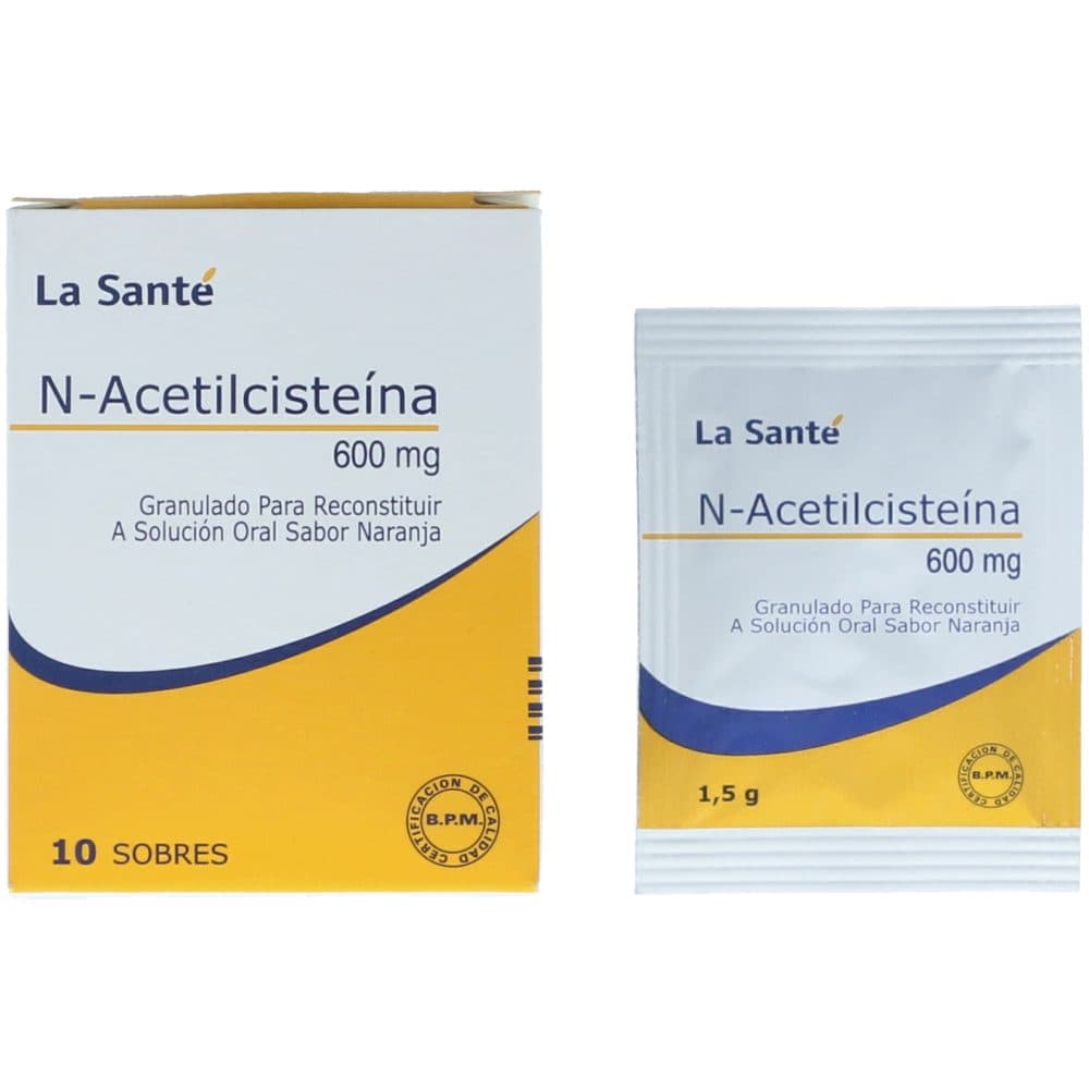 N Acetilcisteína Granulado Solución Oral Sabor Naranja Sobre X 600Mg