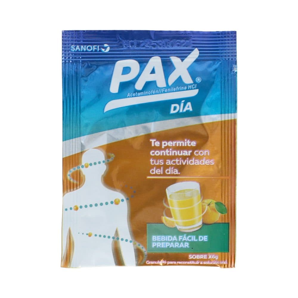 Pax Día (500+10)Mg/Sobre Granulado Suspensión Oral Sobre X 6 Gr Naranja