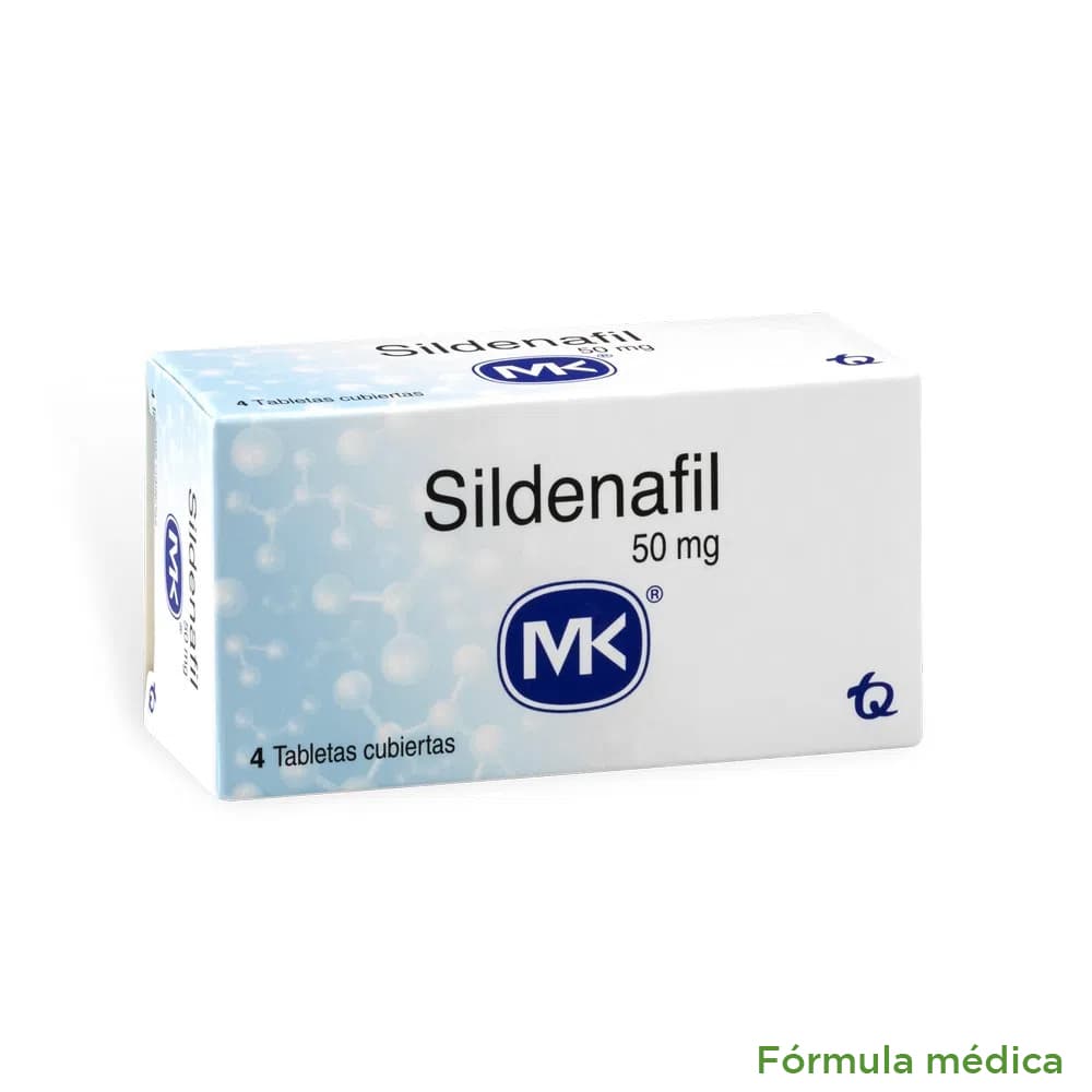 Sildenafil MK 50 mg en 4 Tabletas Recubiertas