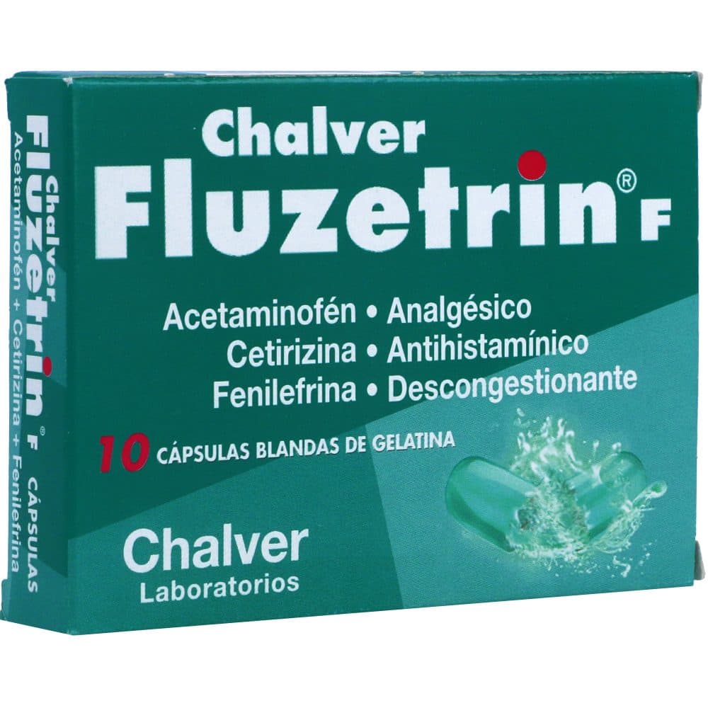 Fluzetrin F Cápsulas Blandas De Gelatina (500+5+10)Mg Caja X 10