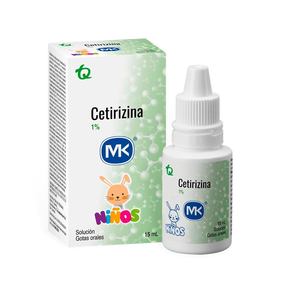 Cetirizina Gotas 1% Solución Oral Mk Frasco X 15 Ml