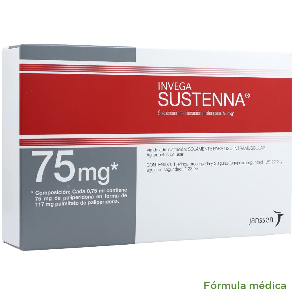 Sustenna + 2 Agujas Suspensión Inyectable De Liberación Prolongada 75 Mg/0.75Ml (100Mg/Ml) Caja X 1 Jeringa Prellenada