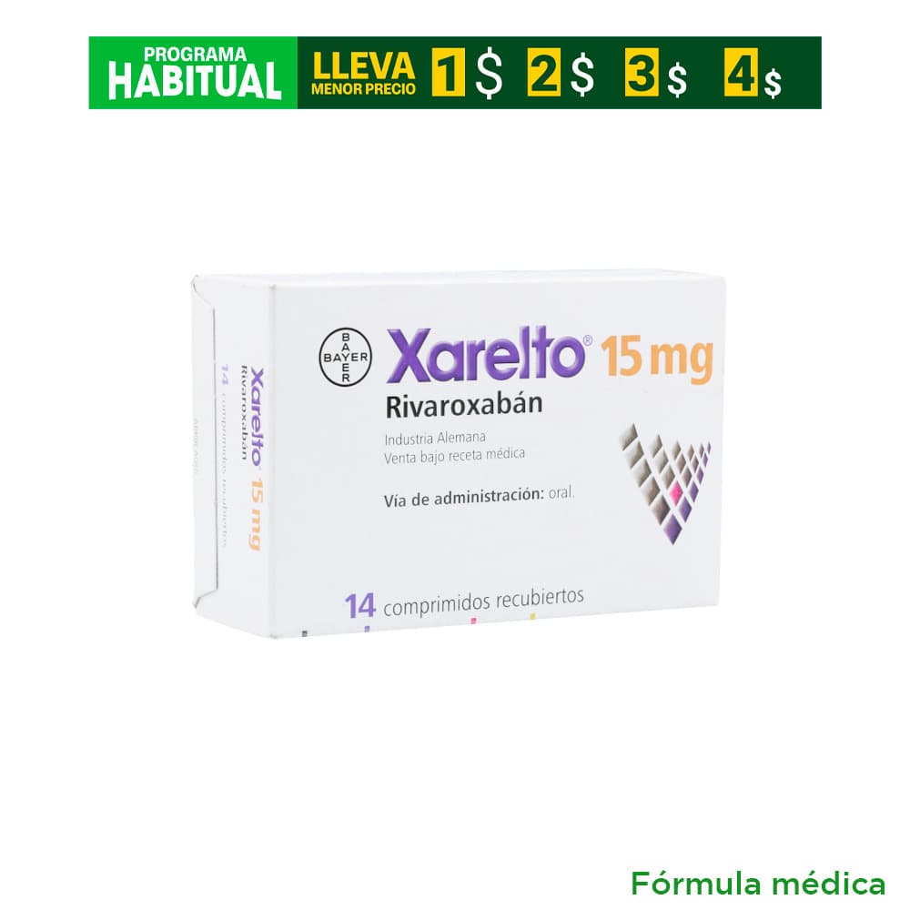 Xarelto Tabletas Recubiertas 15Mg Caja X 14