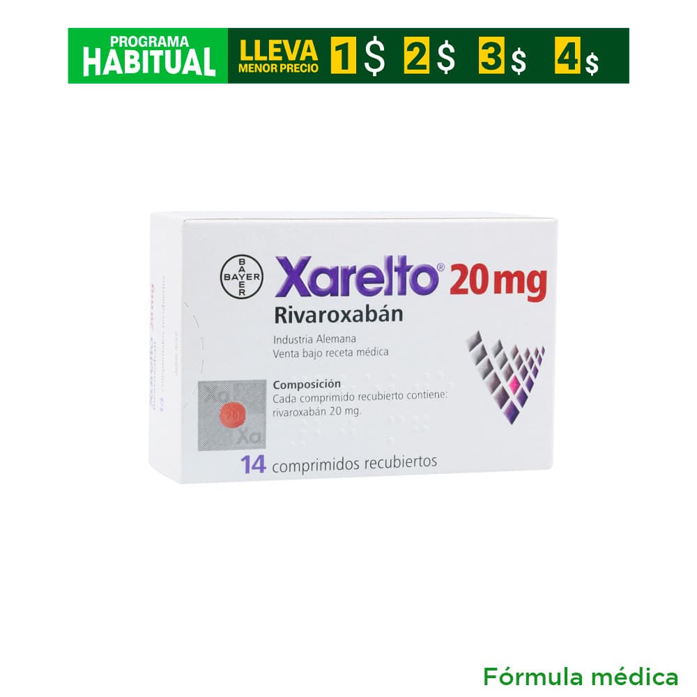 Xarelto Tabletas Recubiertas 20Mg Caja X 14