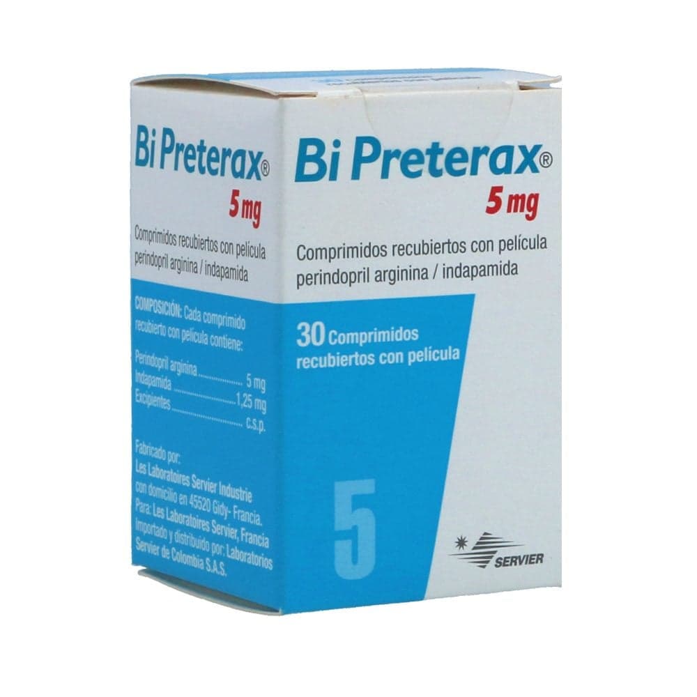 Bi Preterax Tabletas Recubiertas (5+1.25)Mg Caja X 30