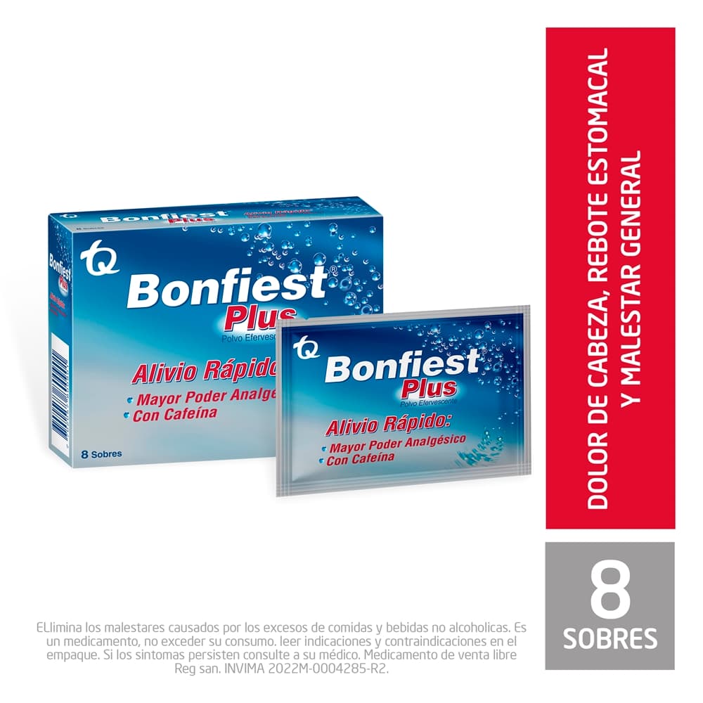 Bonfiest Plus Polvo Efervescente (650+65+2510) mg 8 Sobres