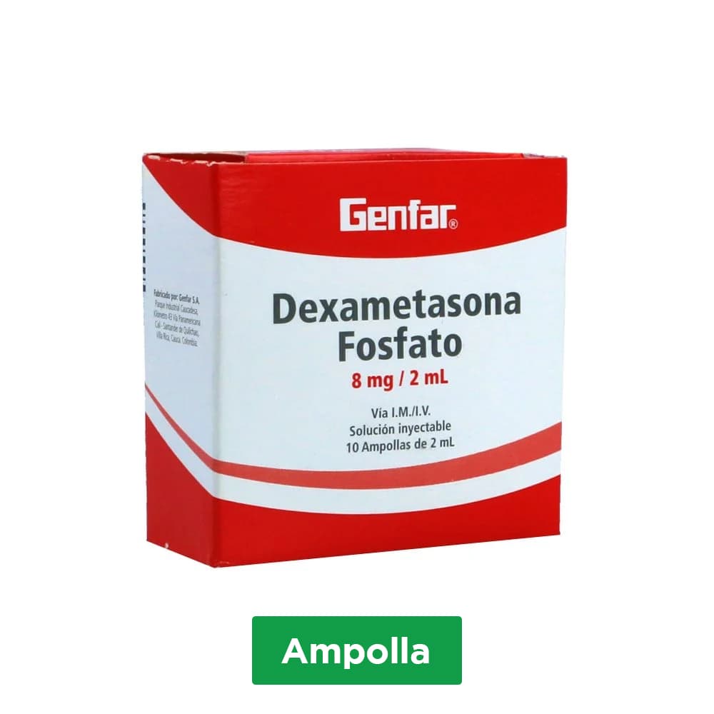 Dexametasona Fosfato Solución Inyectable 8Mg/2Ml X 1 Ampolla X 2Ml