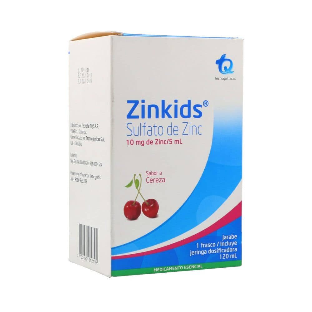 Zinkids Jarabe Frasco X 120 Ml Cereza