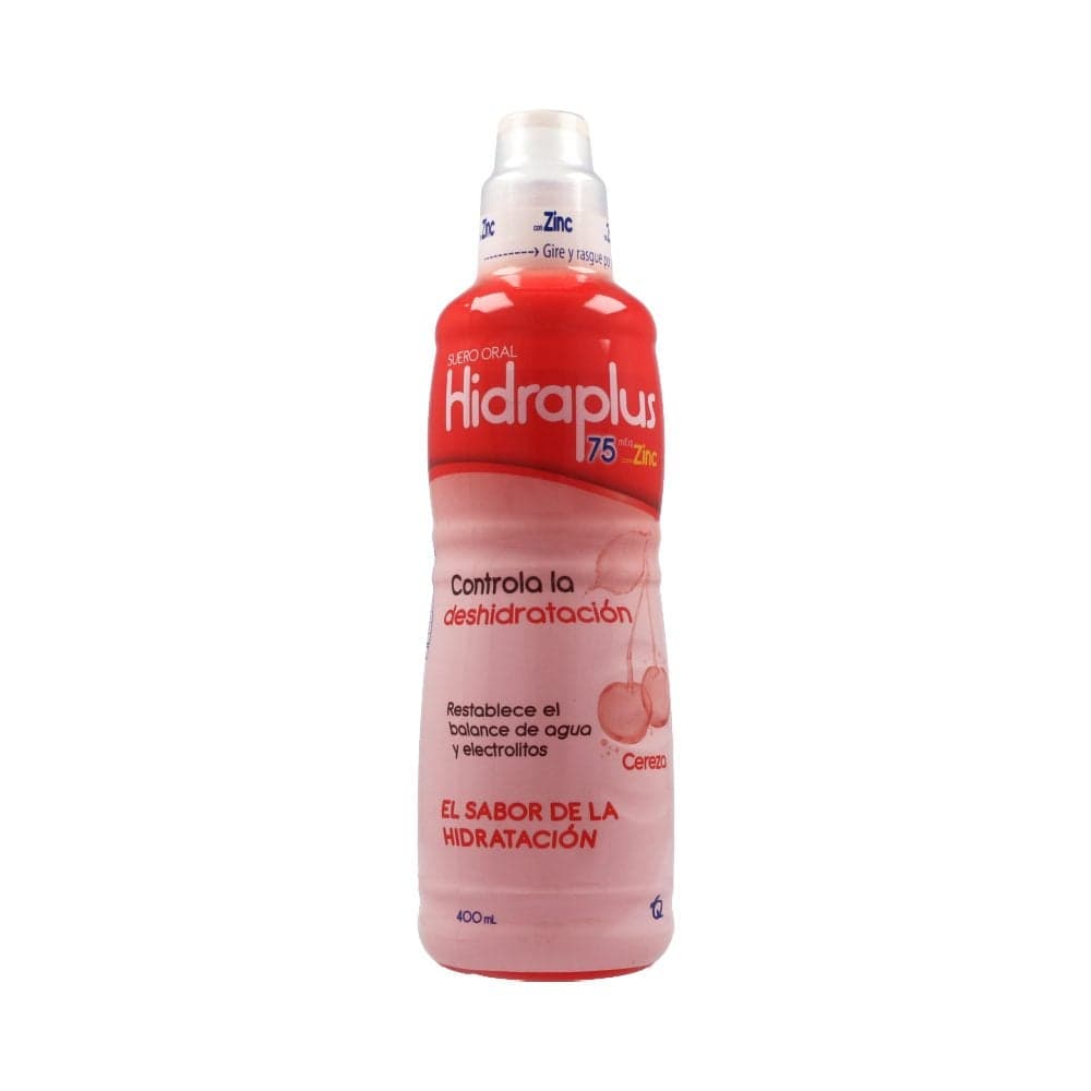Suero Oral Hidraplus con Zinc 75 mEq Sabor Cereza 400 ml