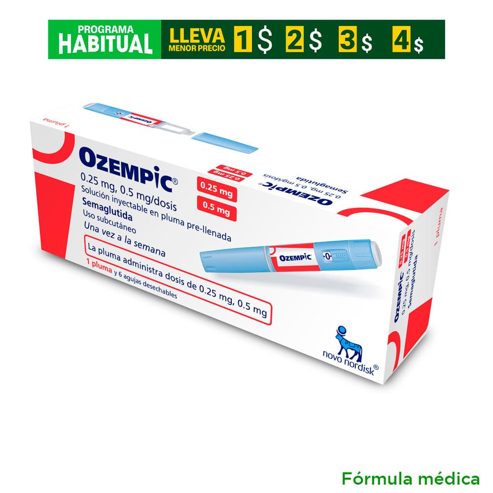 Ozempic 0,25 Mg/Dosis · 0,5 Mg/Dosis - Solución Inyectable 2 Mg / 1,5 Ml