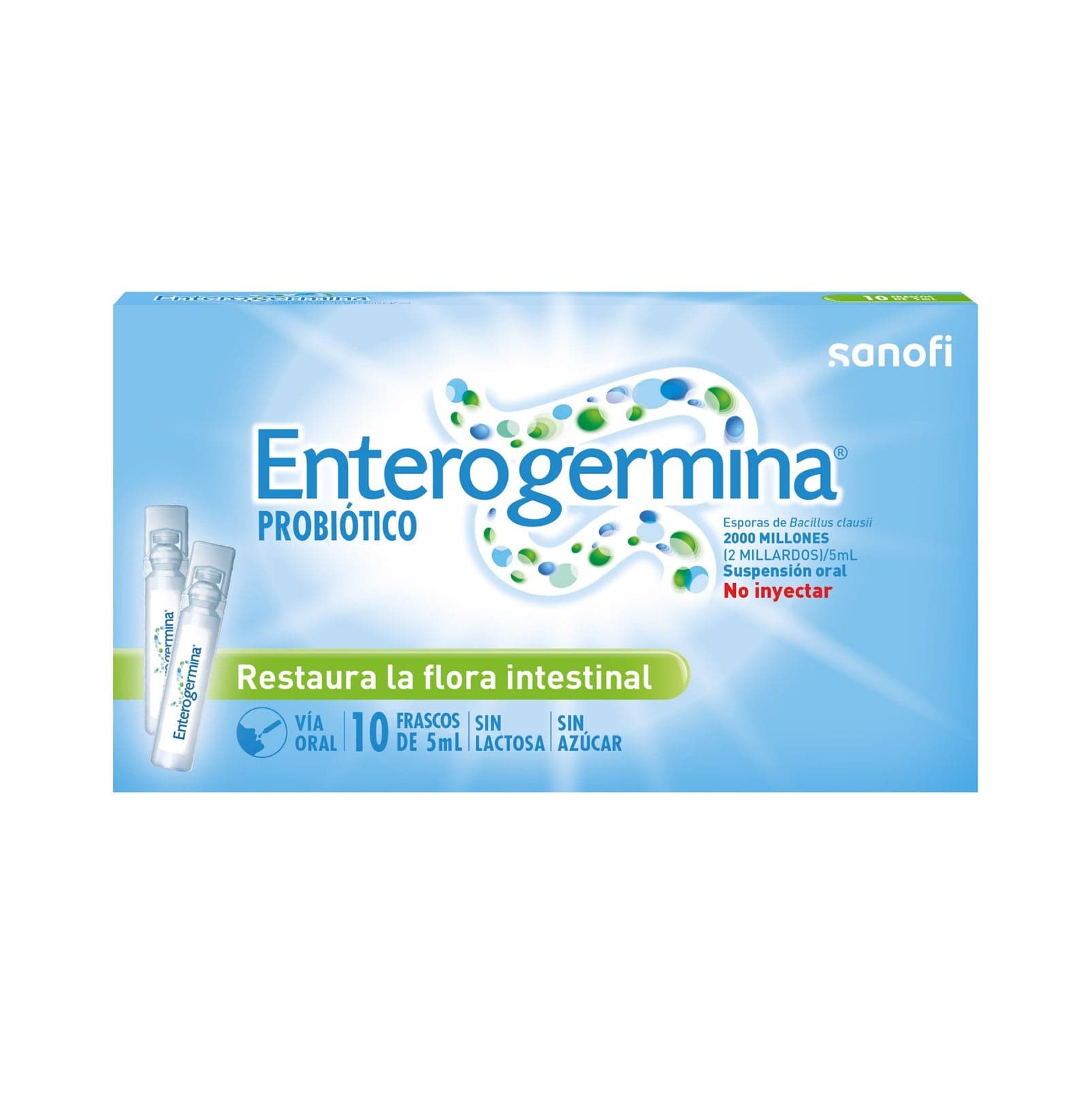 Enterogermina 2000 Millones / 5Ml En Suspensión Oral X 1 Caja X 10 Viables Bebibles