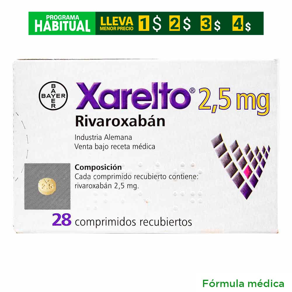 Xarelto 2.5Mg Tabletas Recubiertas Caja X 28