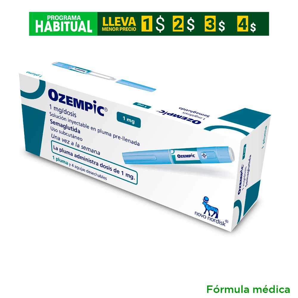 Ozempic 1 Mg/Dosis - Solución Inyectable 4 Mg / 3 Ml