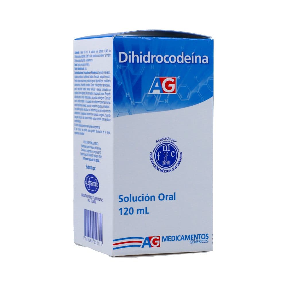 Dihidrocodeina 2.42Mg/Ml Solución Oral American Generics Frasco X 120 Ml