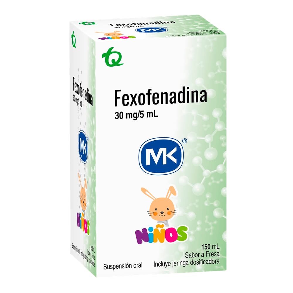 Fexofenadina Suspensión Oral Mk 30Mg/5Ml(0.6%) Frasco X 150Ml