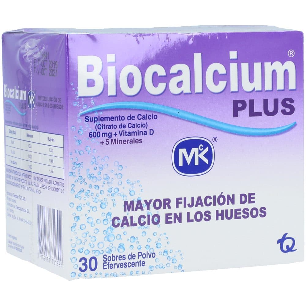 Biocalcium Plus Polvo Efervescente Caja X 30 Sobres