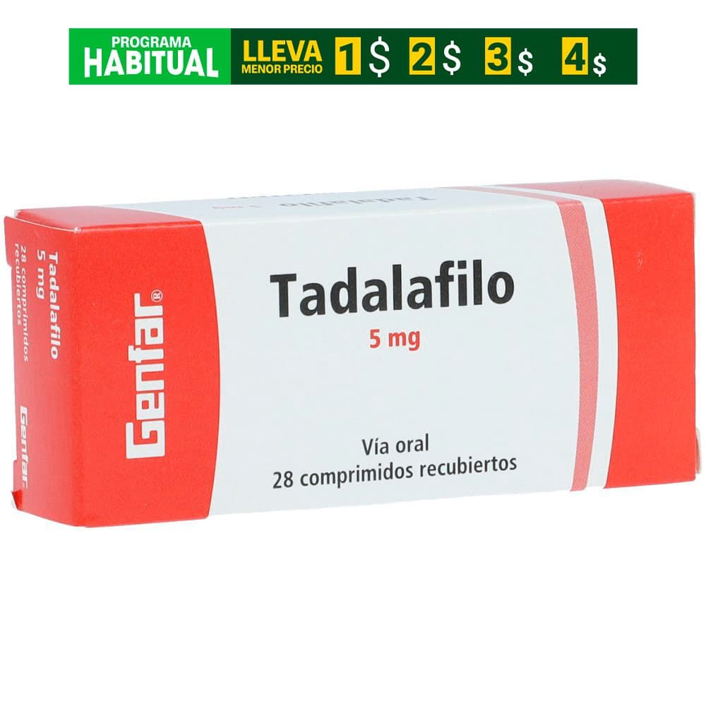 Tadalafilo Genfar 5Mg Caja X 28 Tabletas Recubiertas