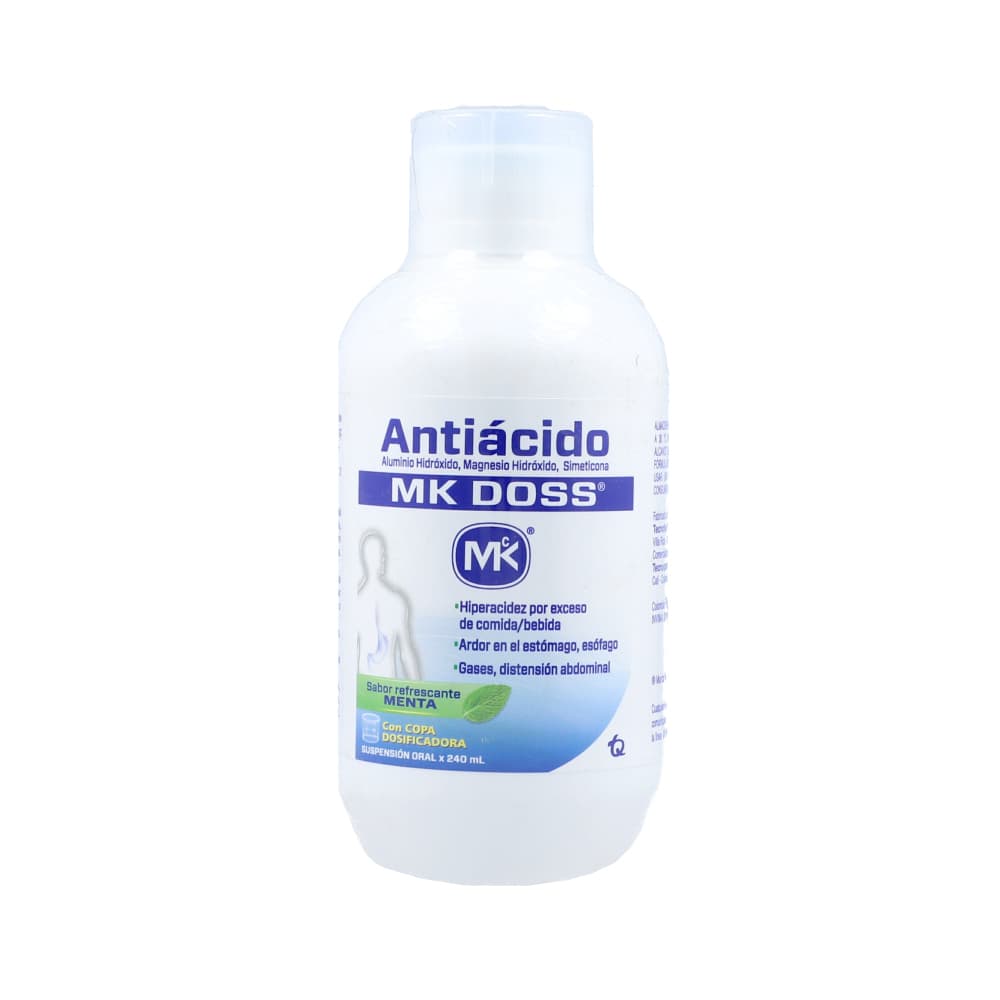 Doss (400+400+30) Mg/5 Ml(8+8+0.6)% Suspensión Oral Frasco X 240 Ml Mk Menta