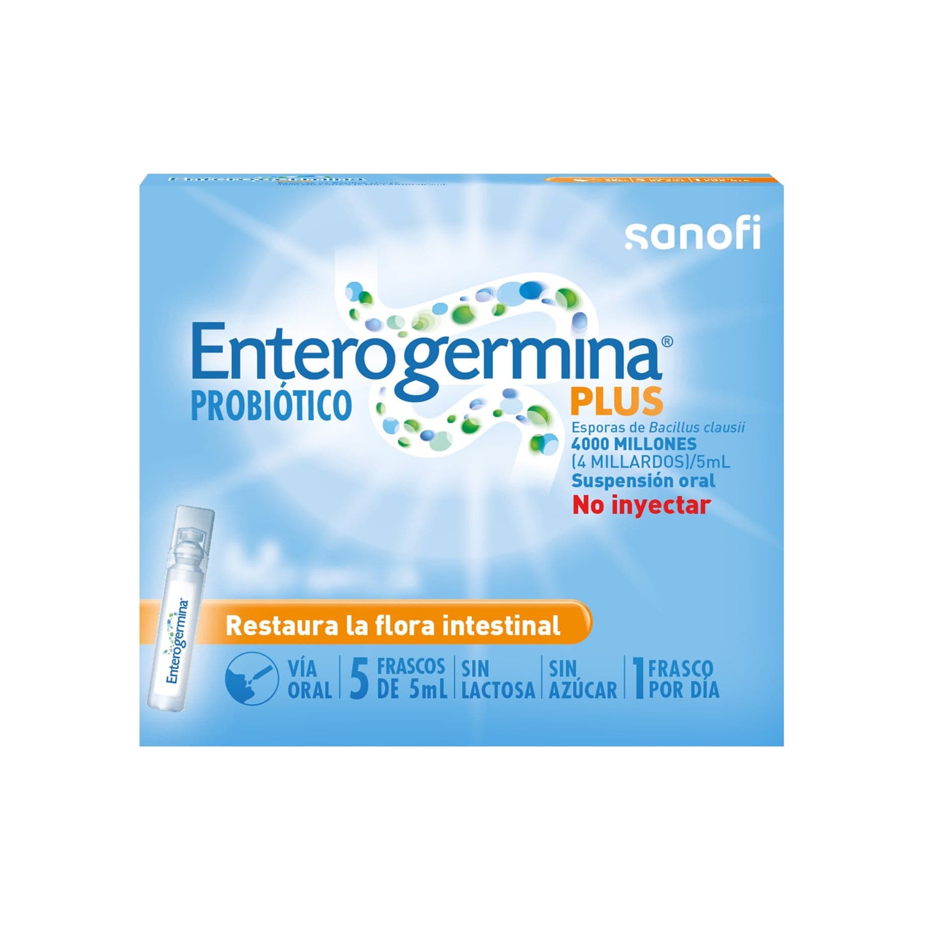 Enterogermina Plus 4000Millones Caja X 5 Frascos X 5Ml Suspensión