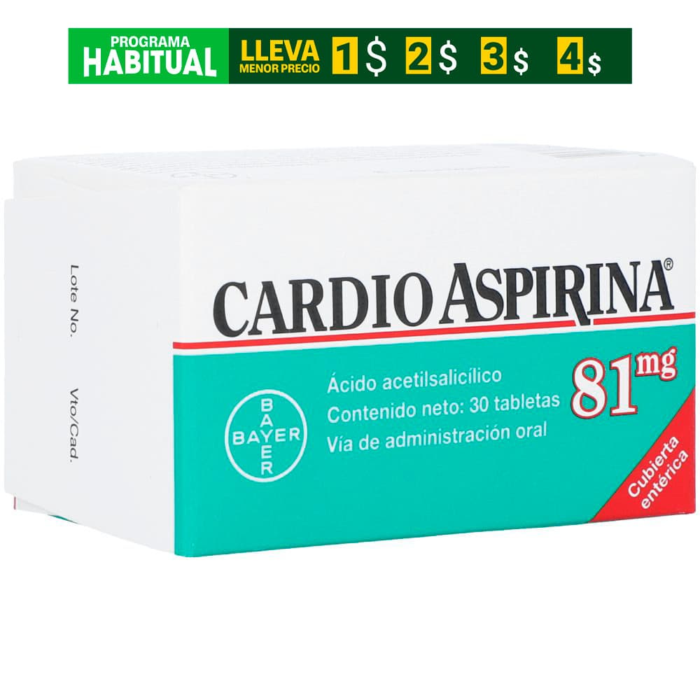 Cardioaspirina 81Mg Tableta Cubierta Enterica Frasco X 30