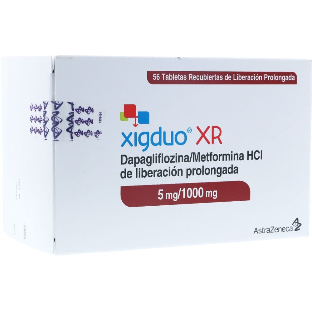 Xigduo Xr Tabletas Recubiertas De Liberación Prolongada (5+1000)Mg Caja X 56