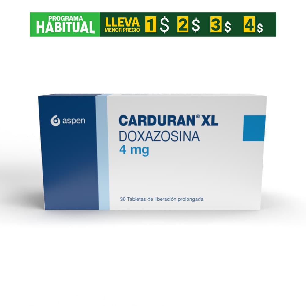Carduran Xl 4Mg Caja X 30 Tabletas Liberación Prolongada