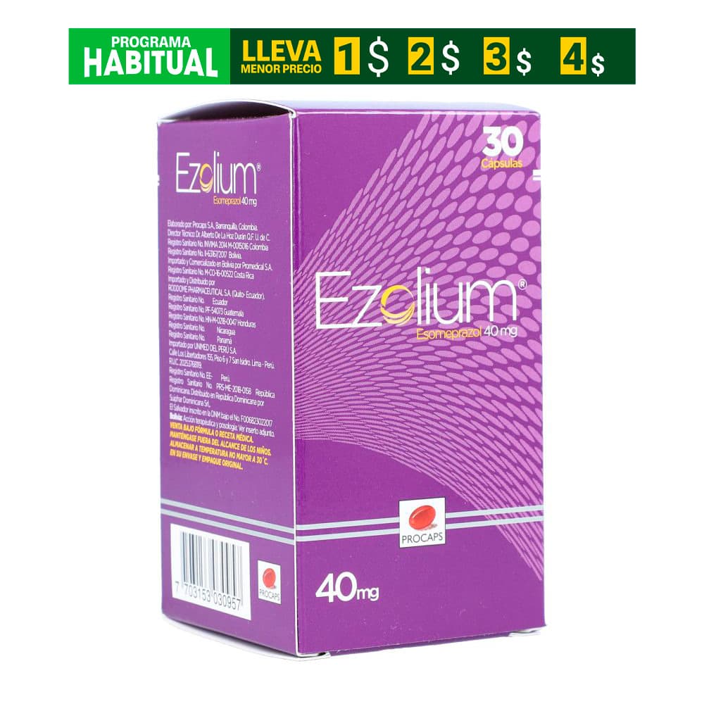 Ezolium 40Mg Frasco X 30 Tabletas