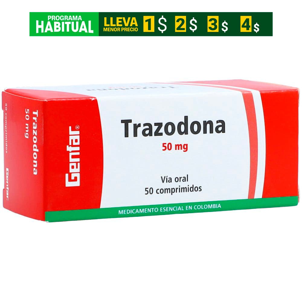 Trazodona Tabletas 50Mg Blister X 10