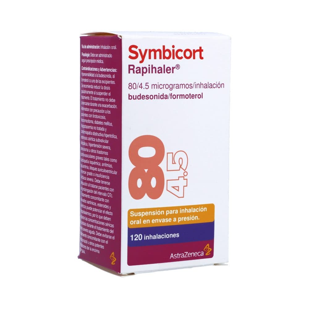 Symbicort Rapihaler Suspensión Inhalador Bucal (80+4.5)Mcg Frasco X 120 Dosis