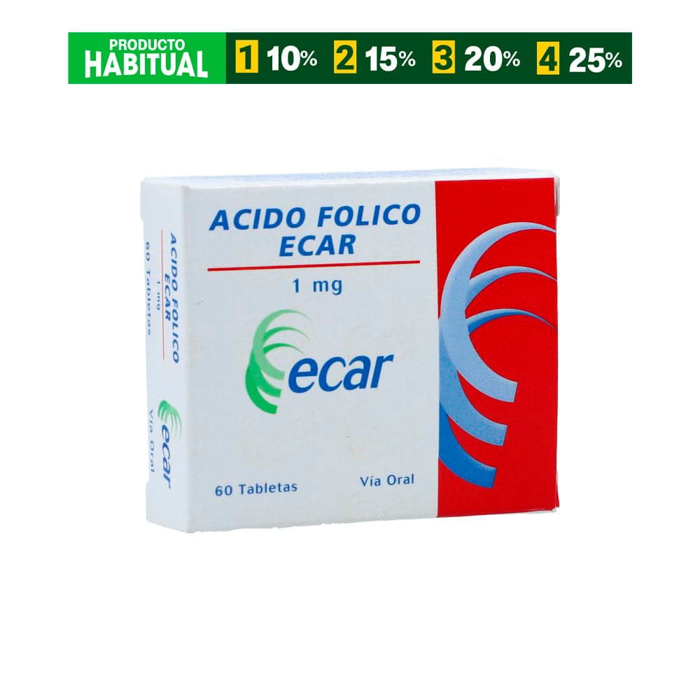 Folico Acido Tabletas 1Mg Caja X 60